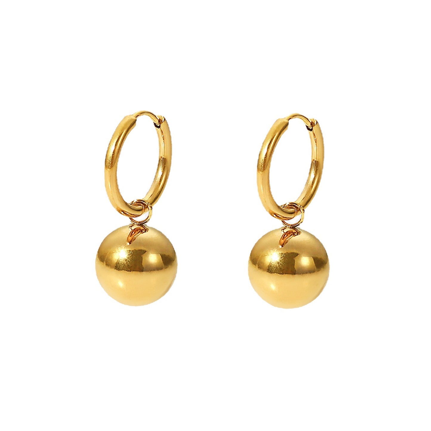 18K Gold Plated Stainless Steel Hollow Circle Earrings - Minimalist Titanium Steel Jewelry