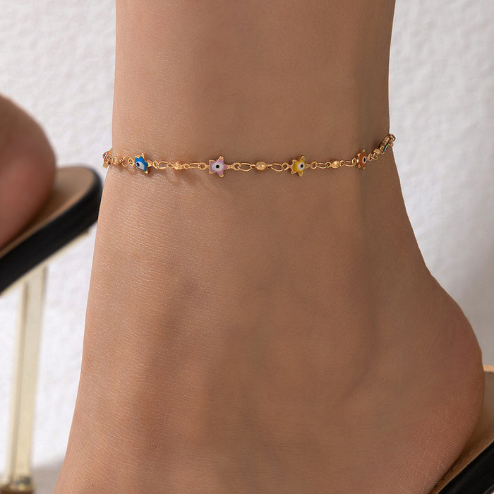 Star Tassel Anklet Set - Multilayer Woven Rope Jewelry