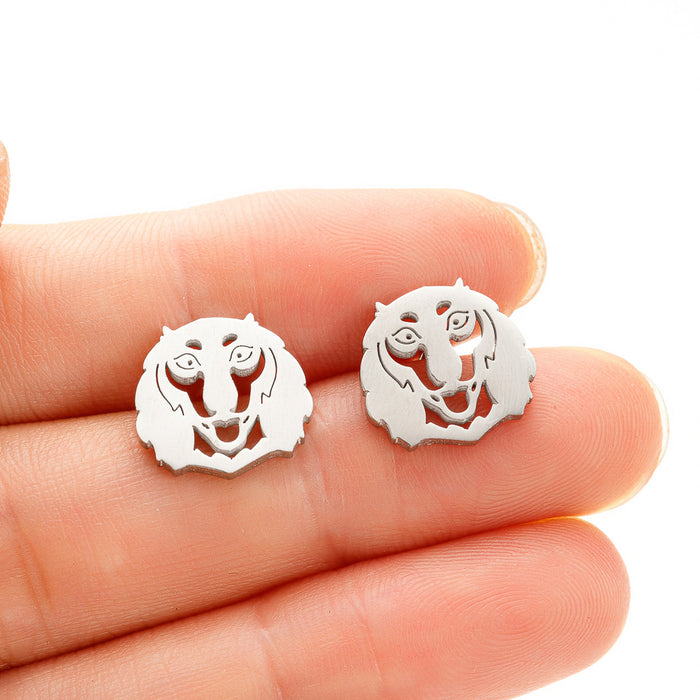 Shih Tzu Dog Stainless Steel Stud Earrings - Fun and Playful Animal Jewelry