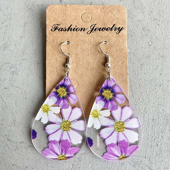 Transparent flower acrylic earrings