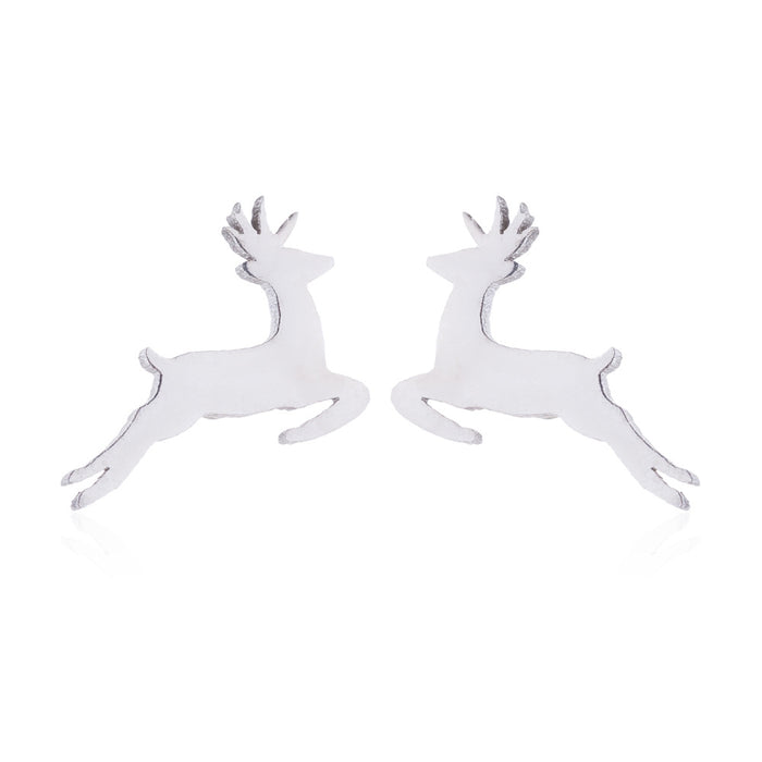 Christmas earrings and necklace sets, European and American ins fashion running deer small animal jewelry wholesale