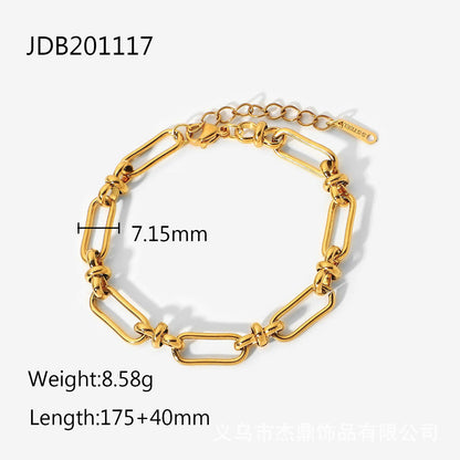 Stainless Steel Cuban Link Bracelet - High-End Tarnish-Resistant Titanium Steel Jewelry for Women