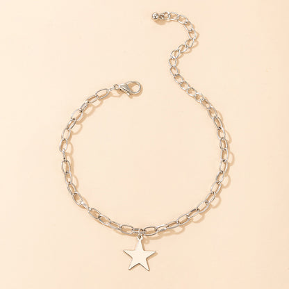 Simple Star Chain Bracelet - Ins-Style Silver Star Bracelet