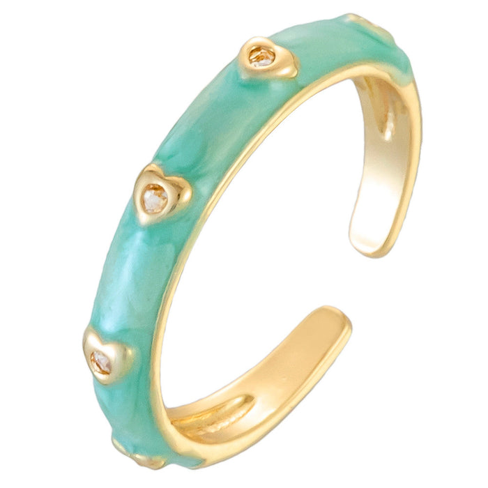 Wholesale colored drip heart-shaped diamond rings