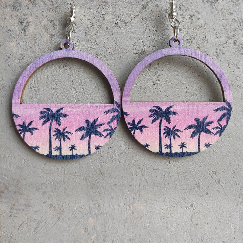 Wooden vacation earrings