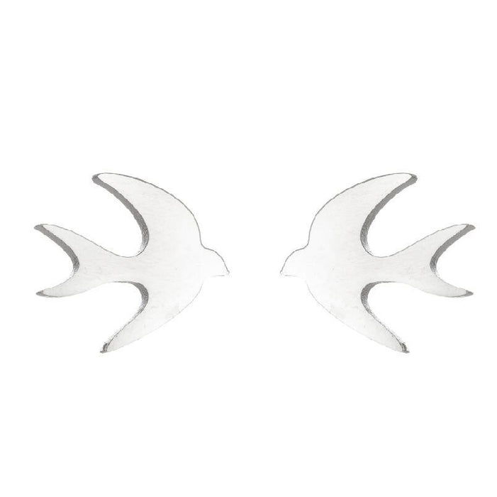 Cat, bird, butterfly earrings, cross-border new stainless steel small animal asymmetrical spaceship earrings wholesale