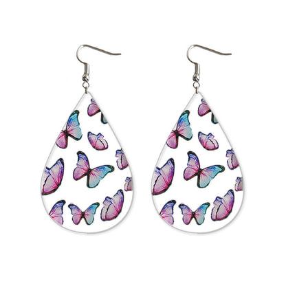 Transparent acrylic broadleaf earrings