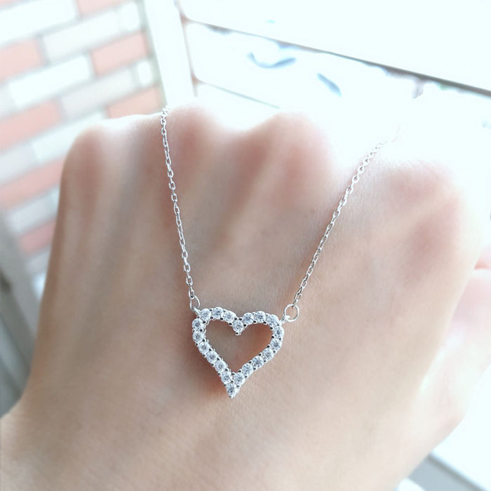 Heart Shaped Love Necklace with Diamonds Valentine's Day Gift