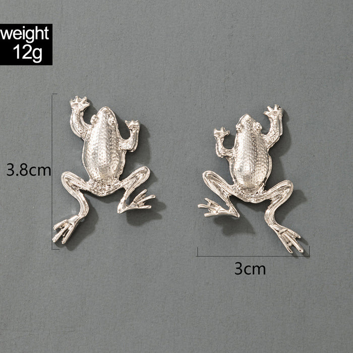 Retro Punk Frog Animal Earrings