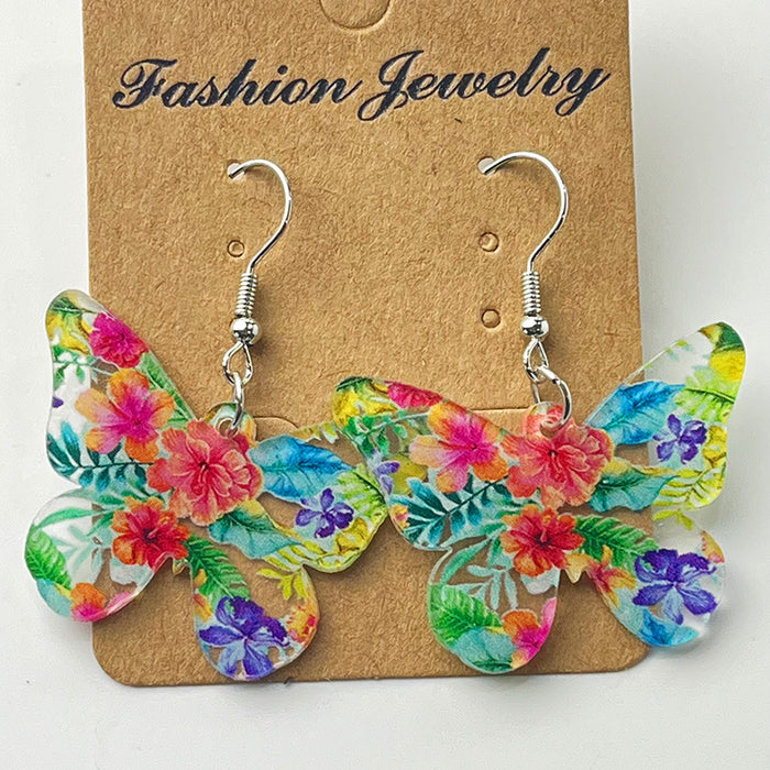 Colorful Animal Earrings with Butterfly, Rabbit, Cat, and Dog Designs