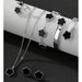 Wholesale 5-piece set of five-petal flower necklace, bracelet, bangle, earrings, and ring - wallojewerly 