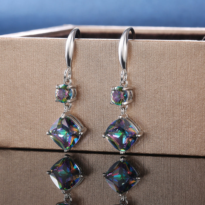 Colored zircon earrings