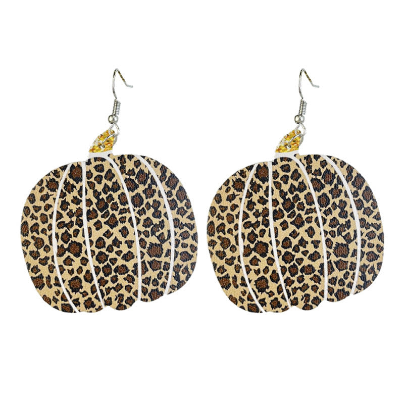 Pumpkin Fall Collection Leather Earrings for Halloween and Thanksgiving