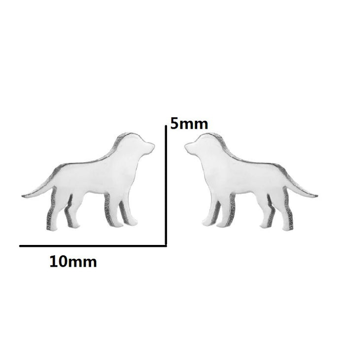 Pet Dog Stainless Steel Stud Earrings - Cute and Unique Animal Jewelry