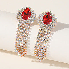 Vintage Rhinestone Drop Earrings - Exaggerated Dangles for Brides and Gowns