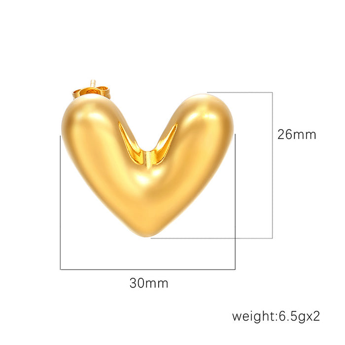 Women's hollow heart earrings 18K gold-plated earrings