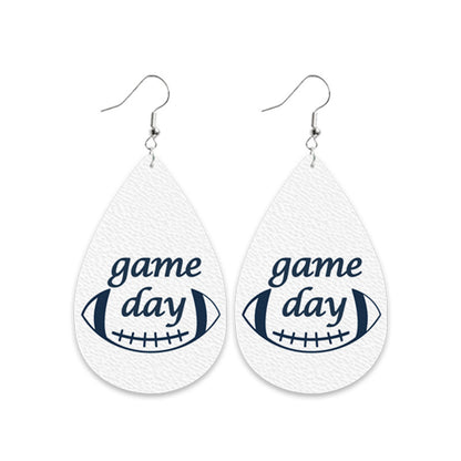 Vintage Sports Leather Earrings with Baseball, Basketball, Football, and Volleyball Designs