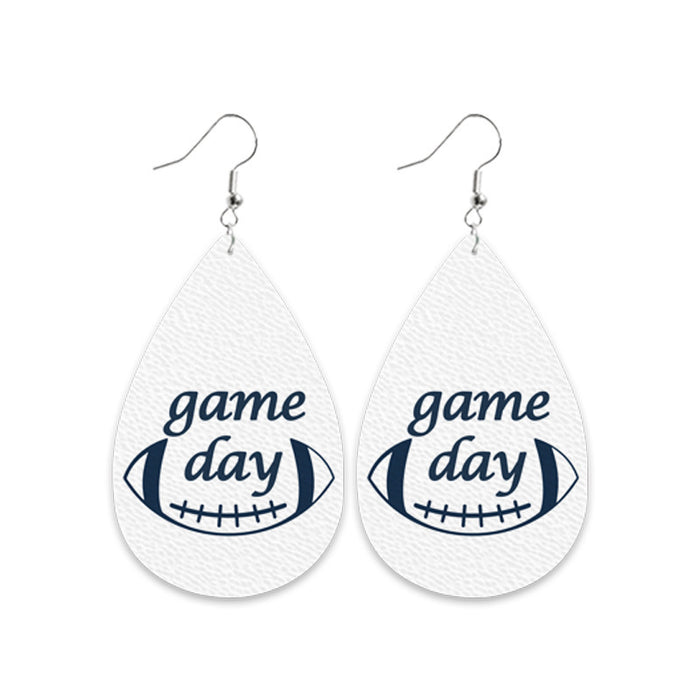 Vintage Sports Leather Earrings with Baseball, Basketball, Football, and Volleyball Designs
