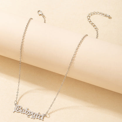 Creative Babygirl Letter Necklace – Stylish Lockbone Chain