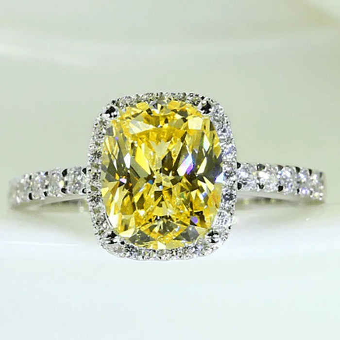 Yellow square ring female French court style accessories