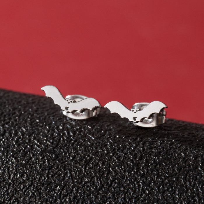 Bat Stainless Steel Stud Earrings - Bold and Stylish Halloween Jewelry