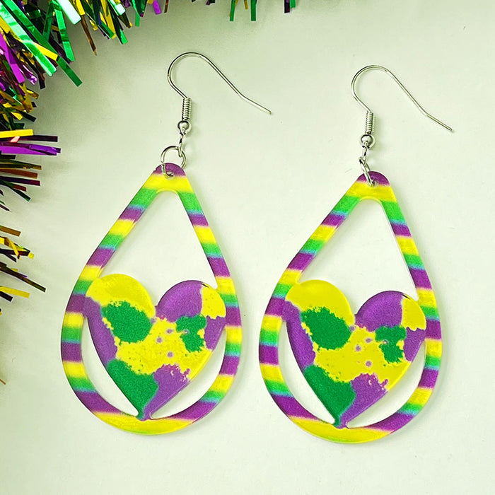 Valentine's Day printed acrylic earrings