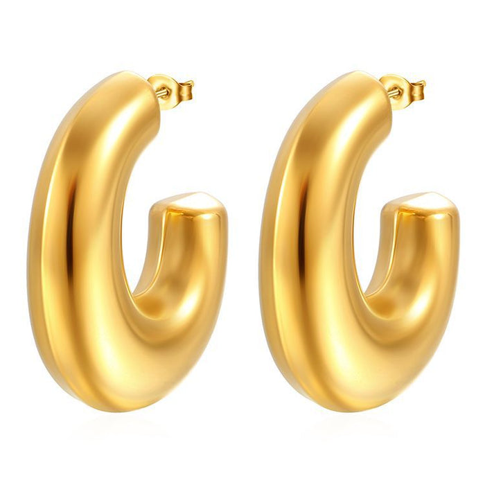 Fashionable Big G hollow earrings, 18K stainless steel light luxury style all-match earrings