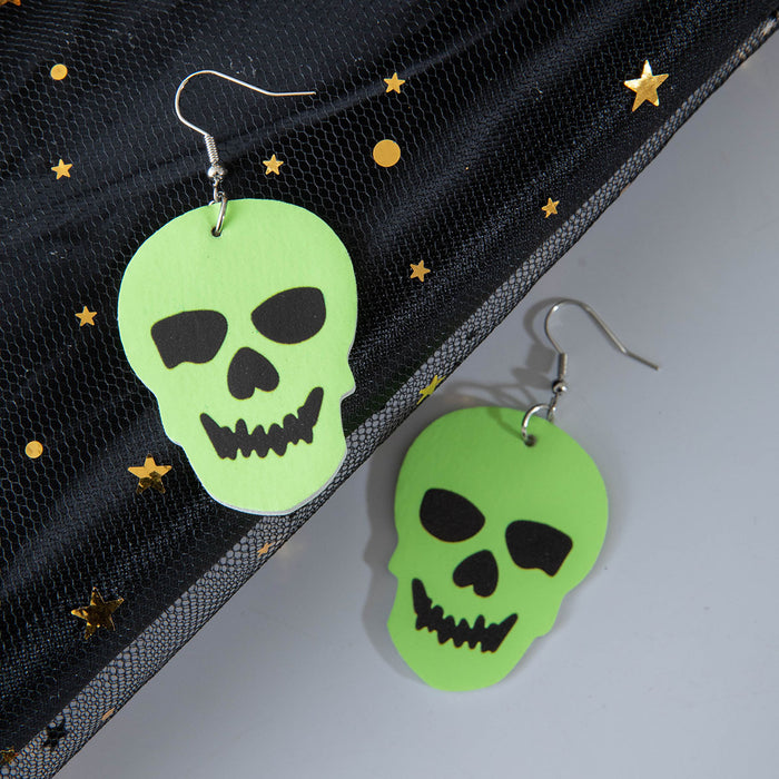 Halloween skull ghost earrings dark creative bat spider earrings