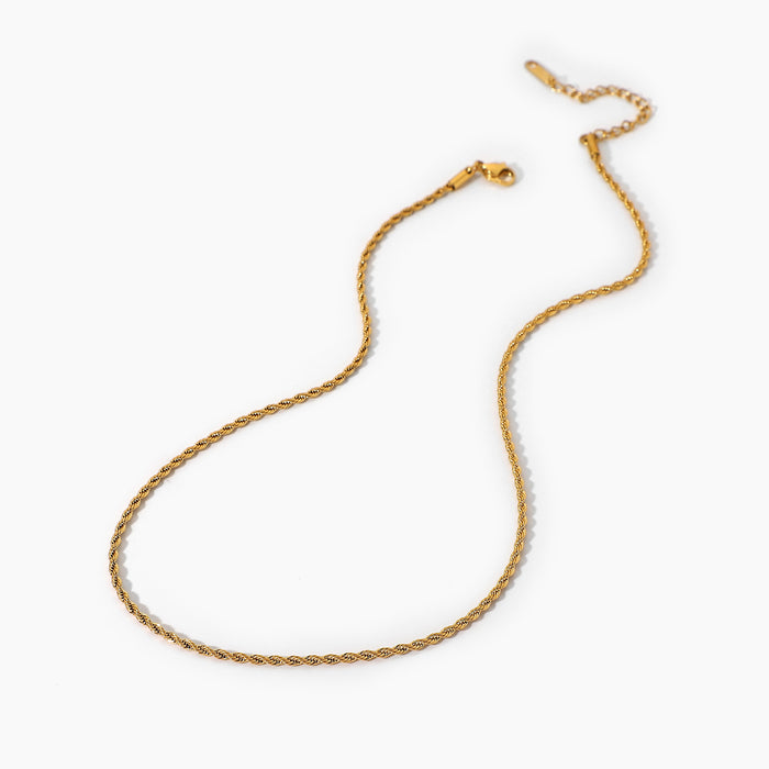 Collar de cadena fina bañado en oro de 18 quilates con colgante - Joyería de moda para mujer