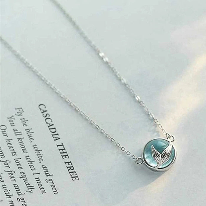 Mermaid Bubble Fishtail Pendant Clavicle Necklace