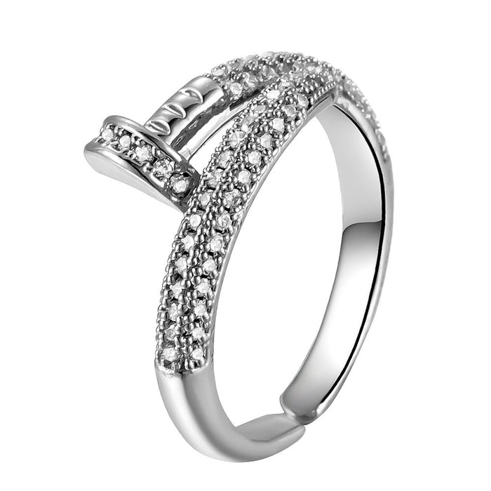 Wholesale copper micro-painted diamond nail rings