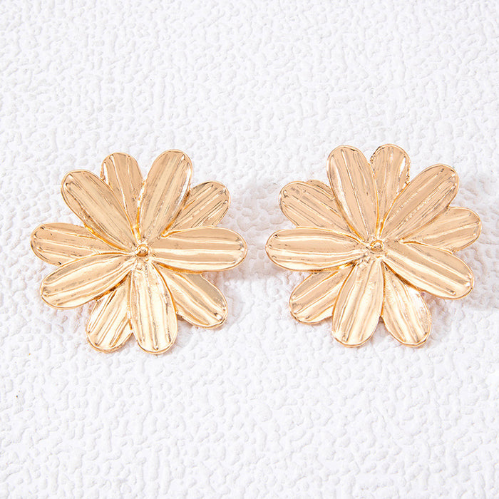 Flower Earrings Gold Simple Design Earrings