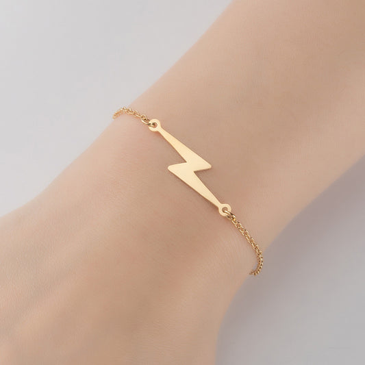 Pulsera colgante con patrón de relámpago, pulsera de novia simple geométrica al por mayor