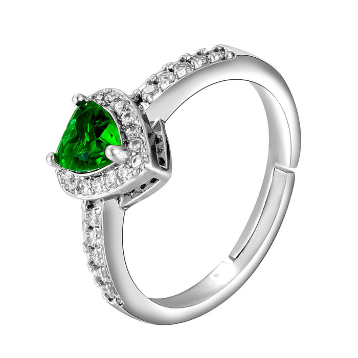Wholesale copper colored zircon small heart rings