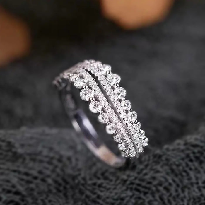 Anillo de onda hueca estilo frío anillo de dedo índice ins de alta gama