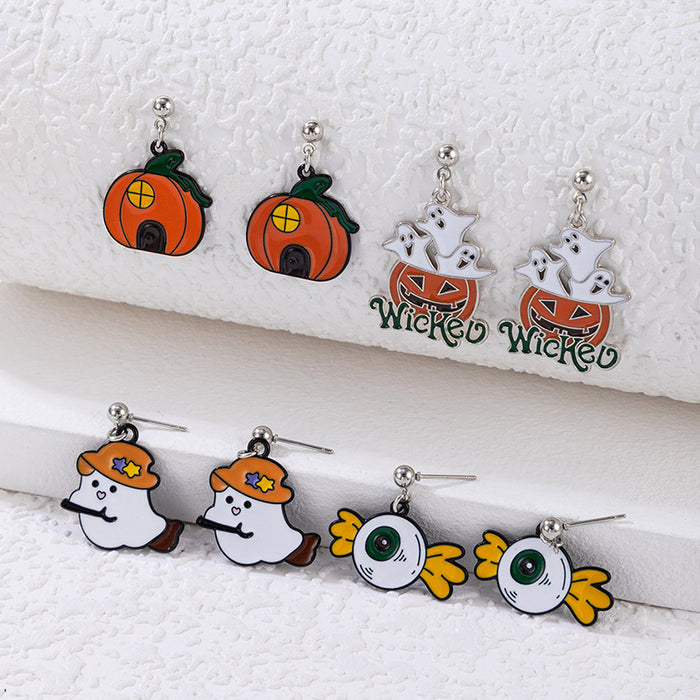 Pumpkin ghost earrings Halloween earrings jewelry