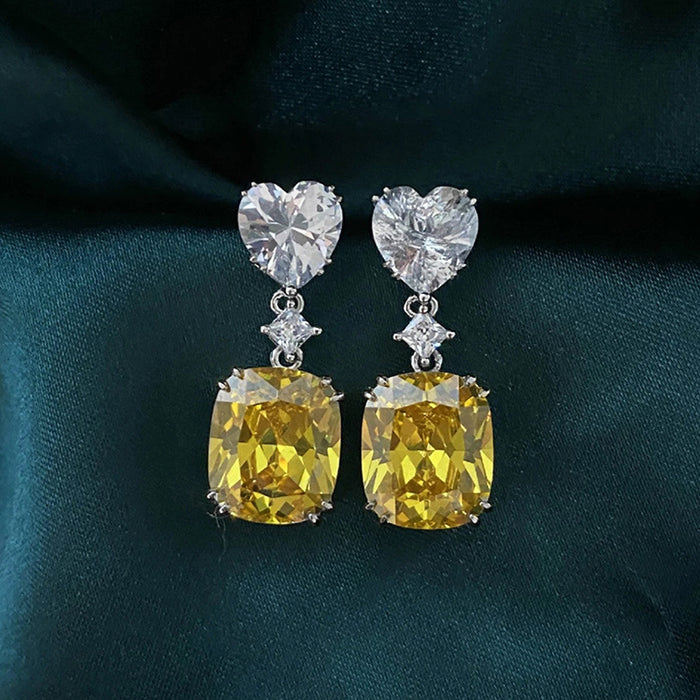 Diamond and colored gemstone earrings