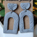 Handmade Morandi Color Clay Earrings - Geometric Embossed Design for a Vacation Look - wallojewerly 