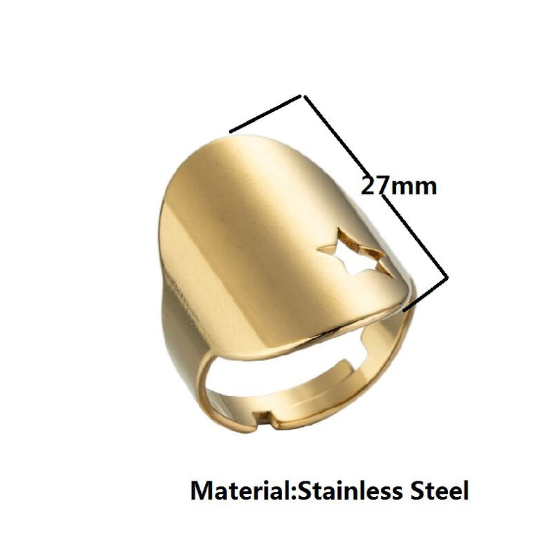 Japanese and Korean fashion geometric hollow star ring, open ring wholesale