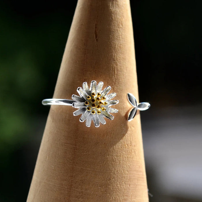 Small daisy ring small fresh adjustable open ring