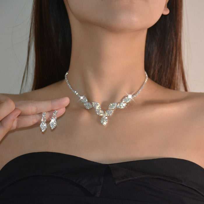 Conjunto de collar geométrico coreano: joyas elegantes para bodas y fiestas