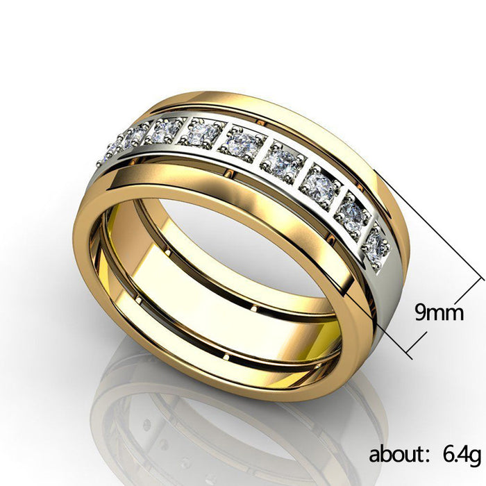 Couple ring European and American ins style two-color universal index finger ring