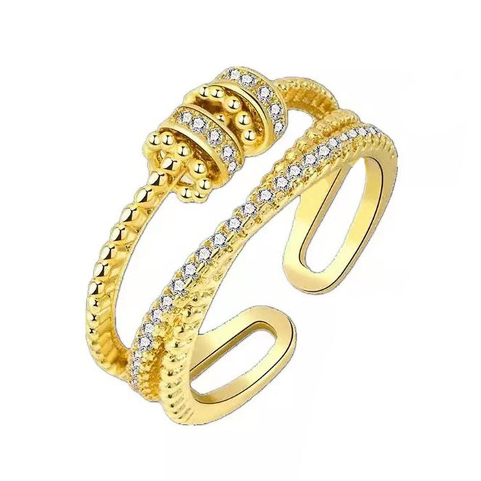 Women's open adjustable geometric ring