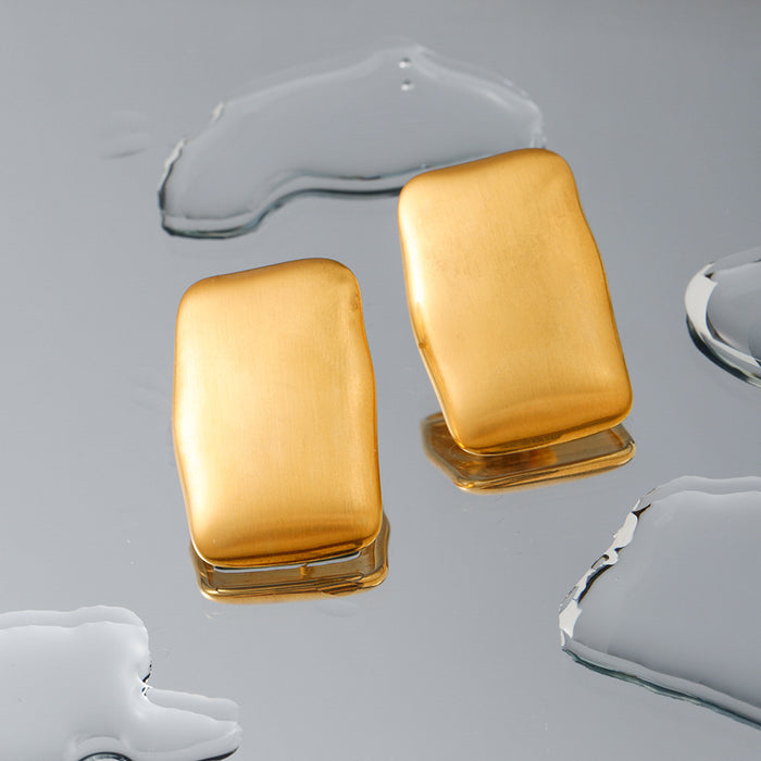 Vintage High-End Matte Rectangular Earrings - Minimalist Titanium Steel Jewelry