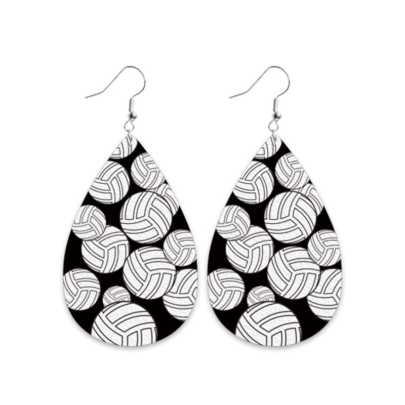 New Football and Leopard Print Earrings with Velvet and Leather Elements