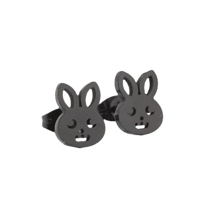 Rabbit Stainless Steel Stud Earrings - Cute and Playful Animal Jewelry