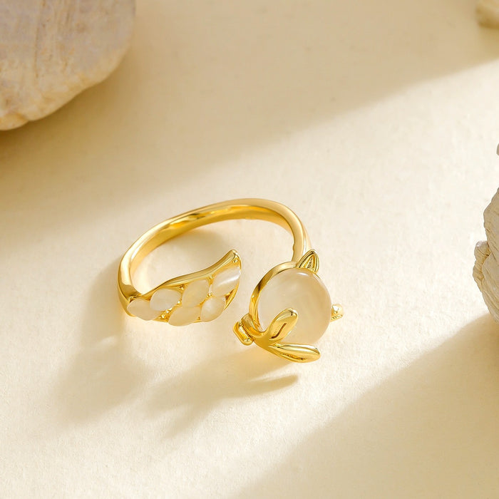 Wholesale cat's eye stone fox open ring