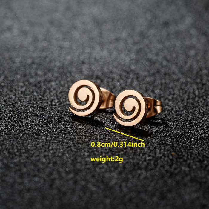 Geometric Spiral Stainless Steel Stud Earrings - Modern and Stylish Mini Jewelry