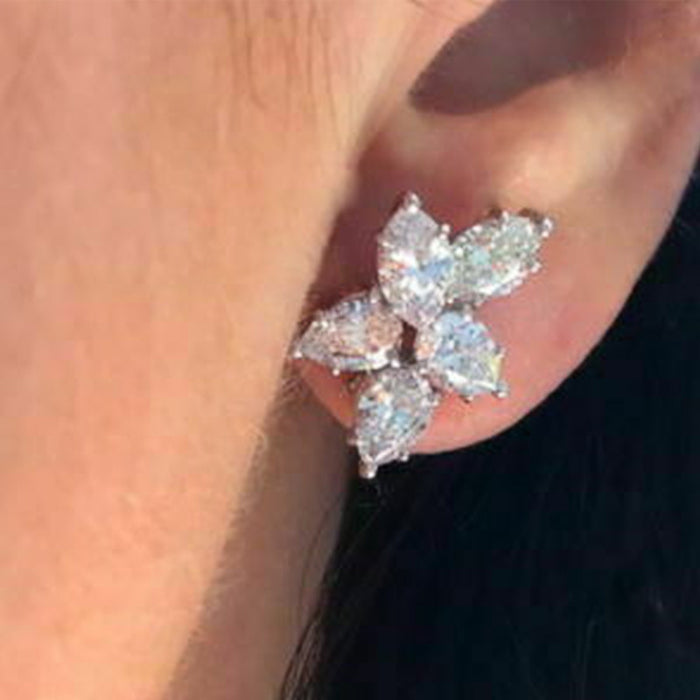 Pendientes de cristal con forma de flor de cinco hojas