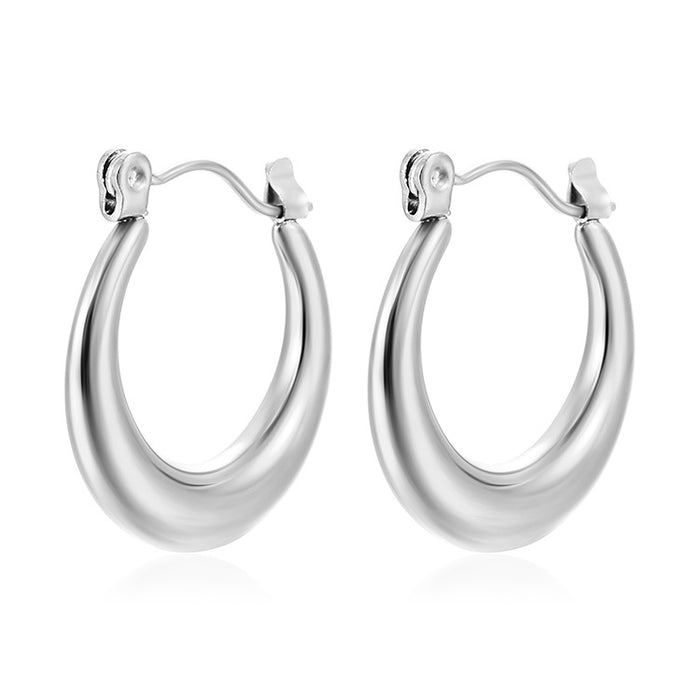 Half-circle hollow earrings French 18K plated earrings